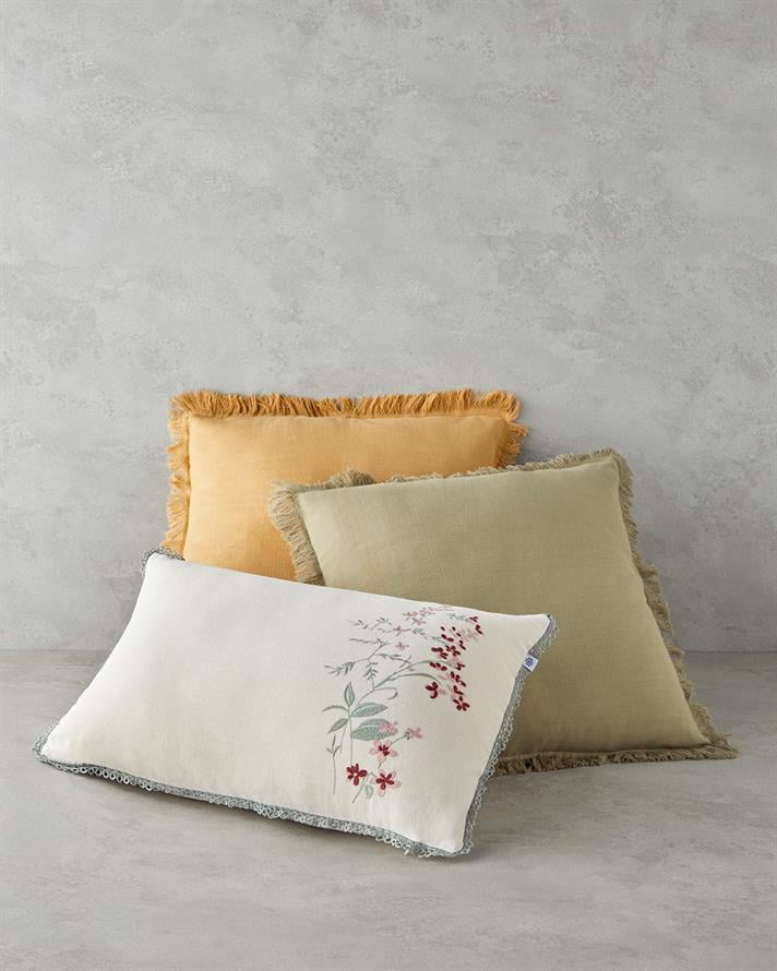 Delhi Kırlent Kılıfı 43x43 cm Hardal
