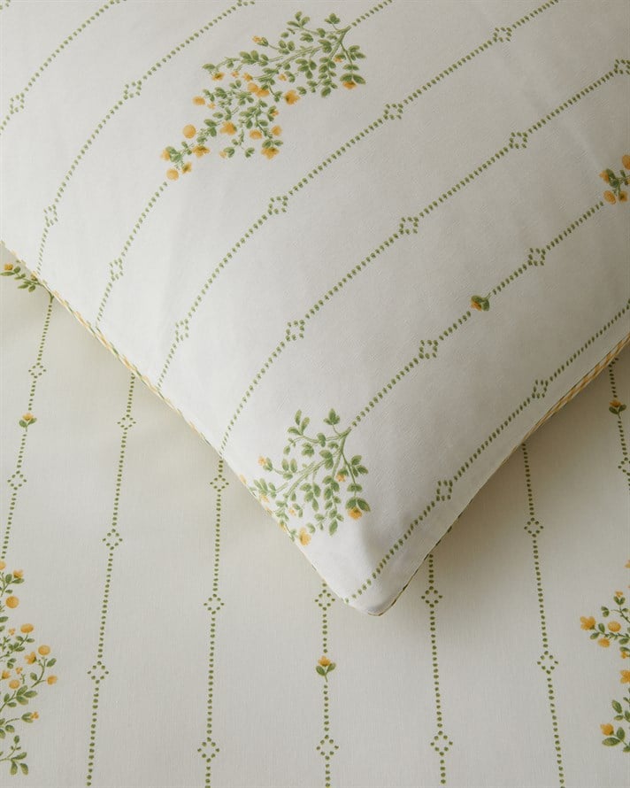 Delicate Bloss Pamuklu Tek Kişilik Nevresim Seti 160x220 cm Sarı-Yeşil