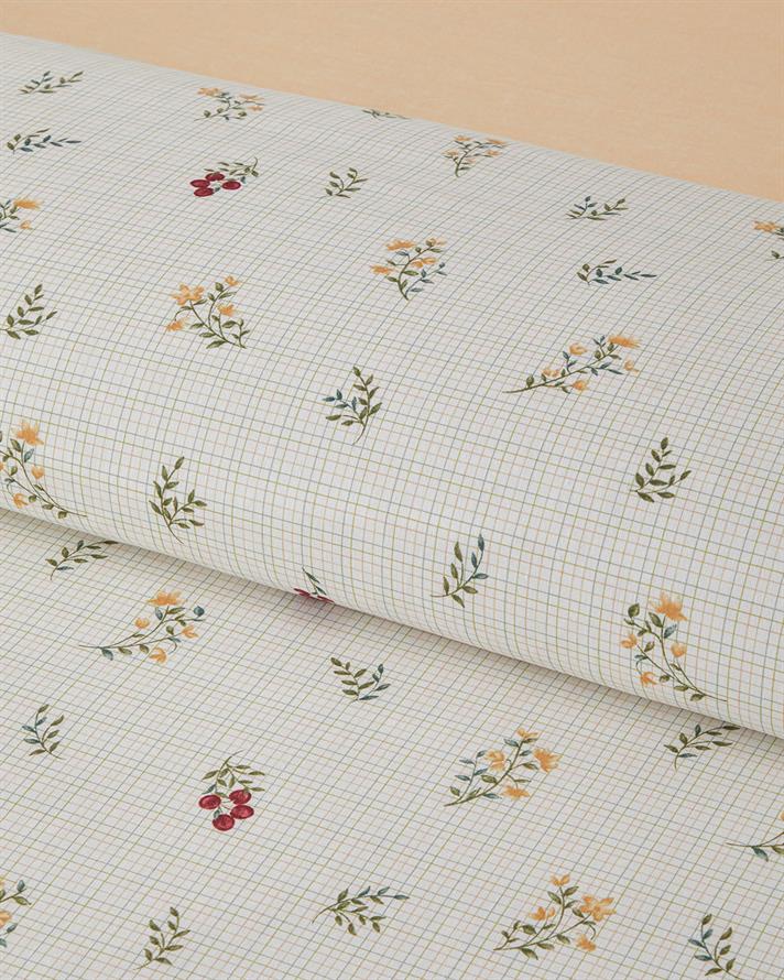 Delicate Spring Kolay Ütülenir Tek Kişilik Çarşaflı Nevresim Takımı 160x220 cm Yeşil – Kırmızı