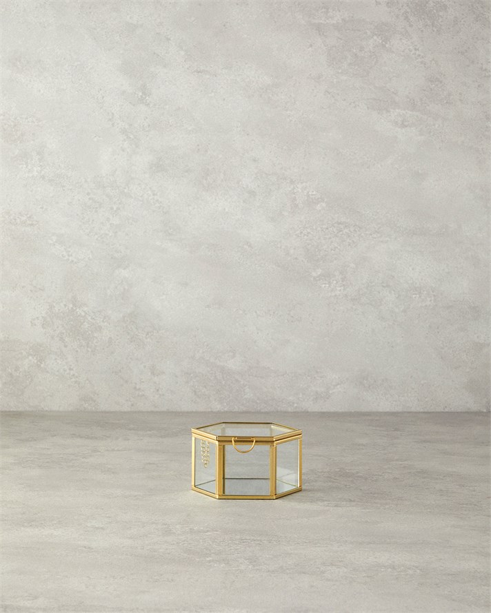 Deluxe Cam Dekoratif Kutu 10x11x6 cm Gold