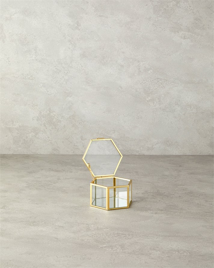 Deluxe Cam Dekoratif Kutu 10x11x6 cm Gold