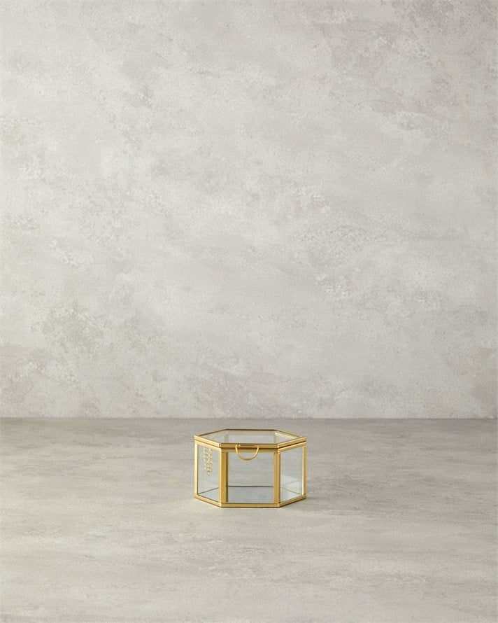 Deluxe Cam Dekoratif Kutu 10x11x6 cm Gold