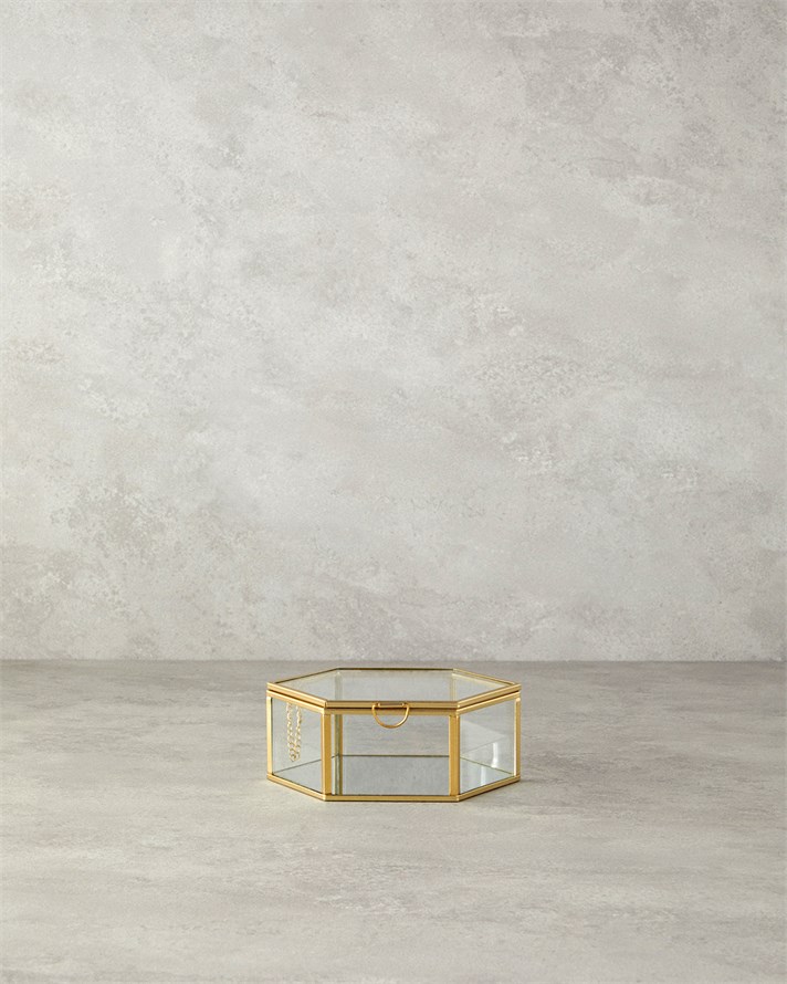 Deluxe Cam Dekoratif Kutu 14x16x6 cm Gold