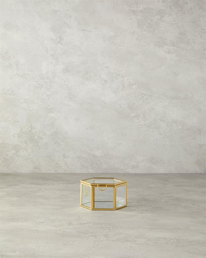 Deluxe Cam Dekoratif Kutu Gold