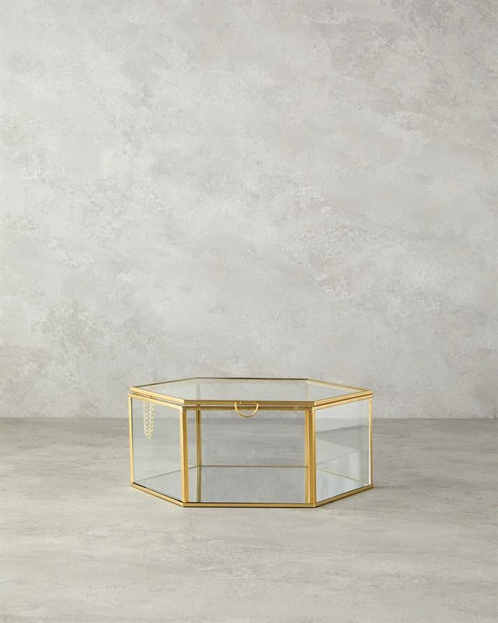 Deluxe Cam Dekoratif Kutu Gold