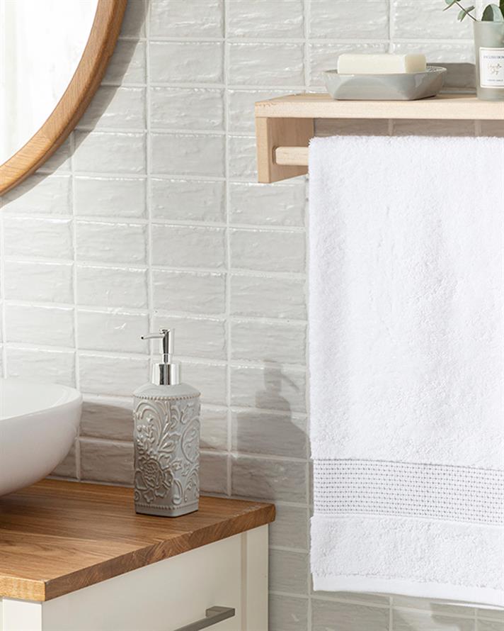 Deluxe Pamuklu Low Twist Yüz Havlusu 50x90 cm Beyaz