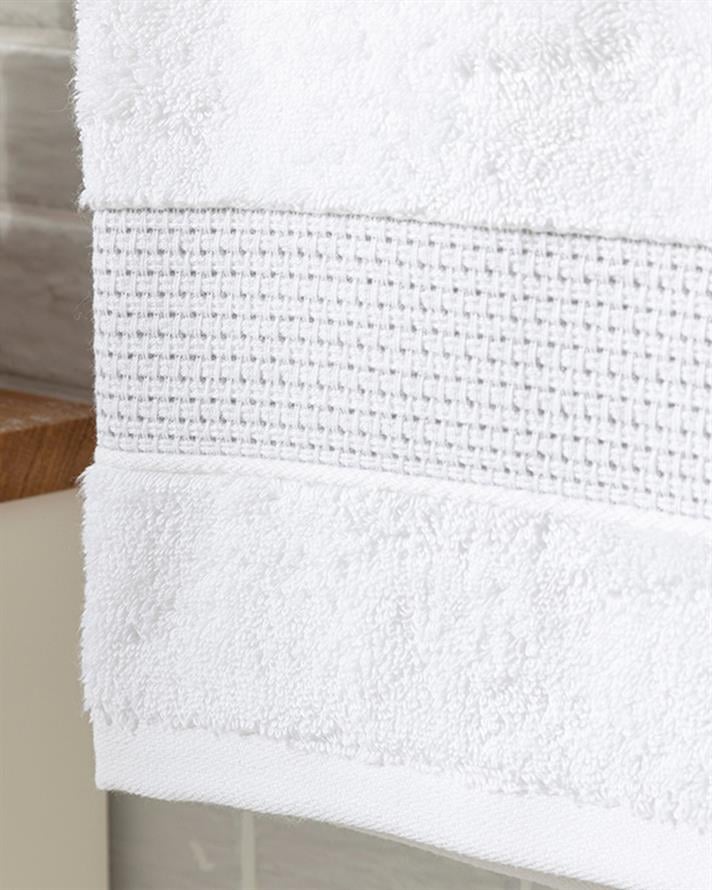 Deluxe Pamuklu Low Twist Yüz Havlusu 50x90 cm Beyaz