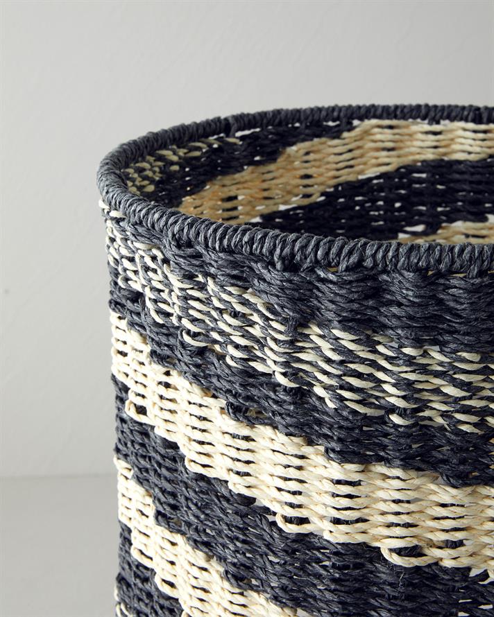 Denver Kağıt İp Abajur 25x20 cm Natural-Siyah