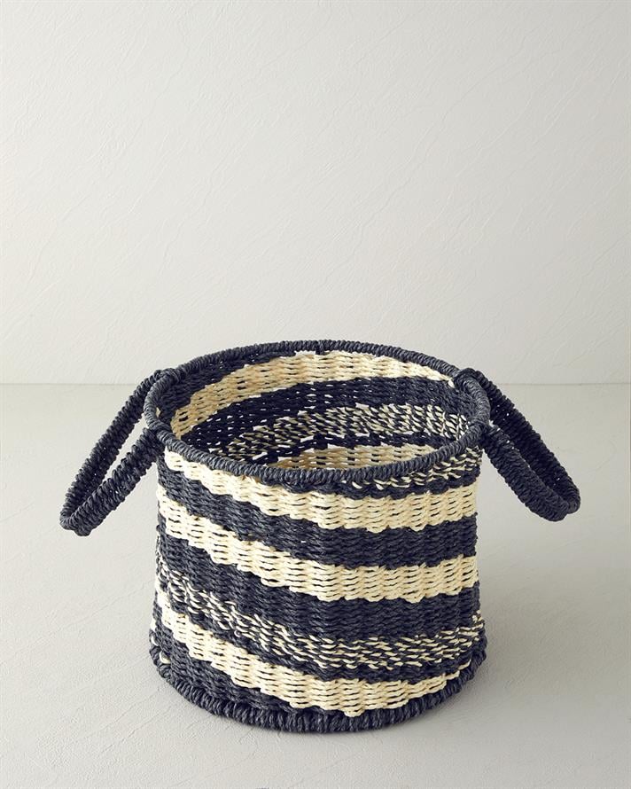 Denver Kağıt İp Sepet 25x20 cm Natural-Siyah