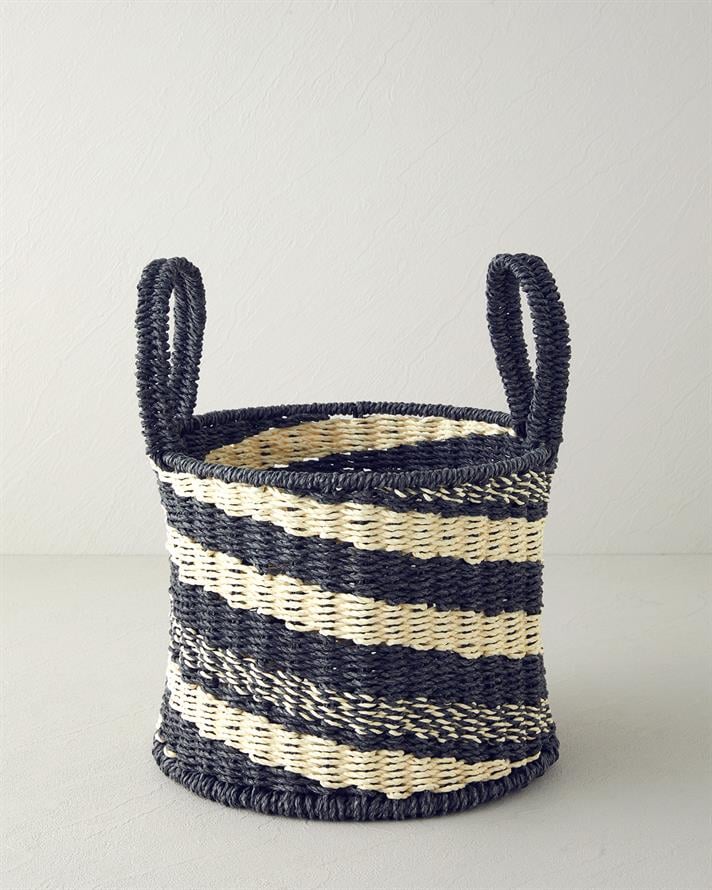 Denver Kağıt İp Sepet 25x20 cm Natural-Siyah