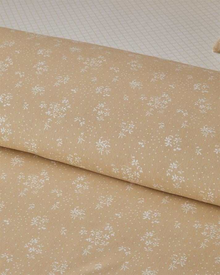 Dewy Blossom Kolay Ütülenir Tek Kişilik Çarşaflı Nevresim Takımı 160x220 cm Sarı