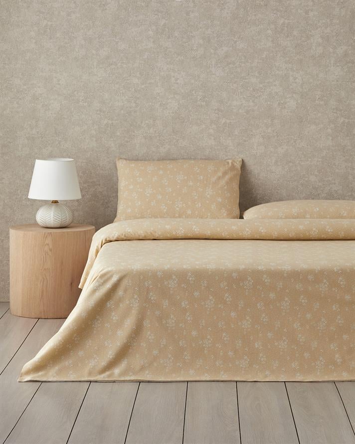 Dewy Blossom Kolay Ütülenir Tek Kişilik Çarşaflı Nevresim Takımı 160x220 cm Sarı