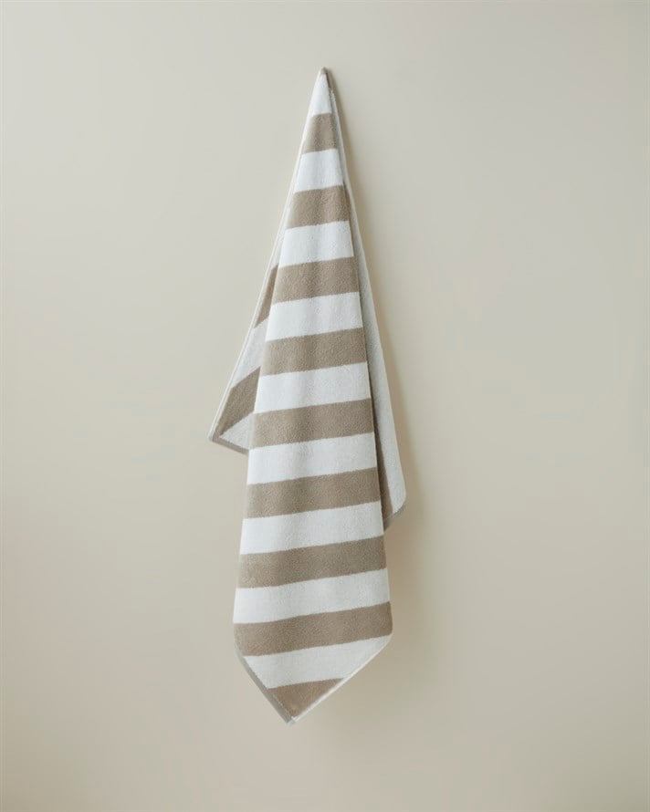 Diagonal Pamuk Banyo Havlusu 90x150 cm Bej