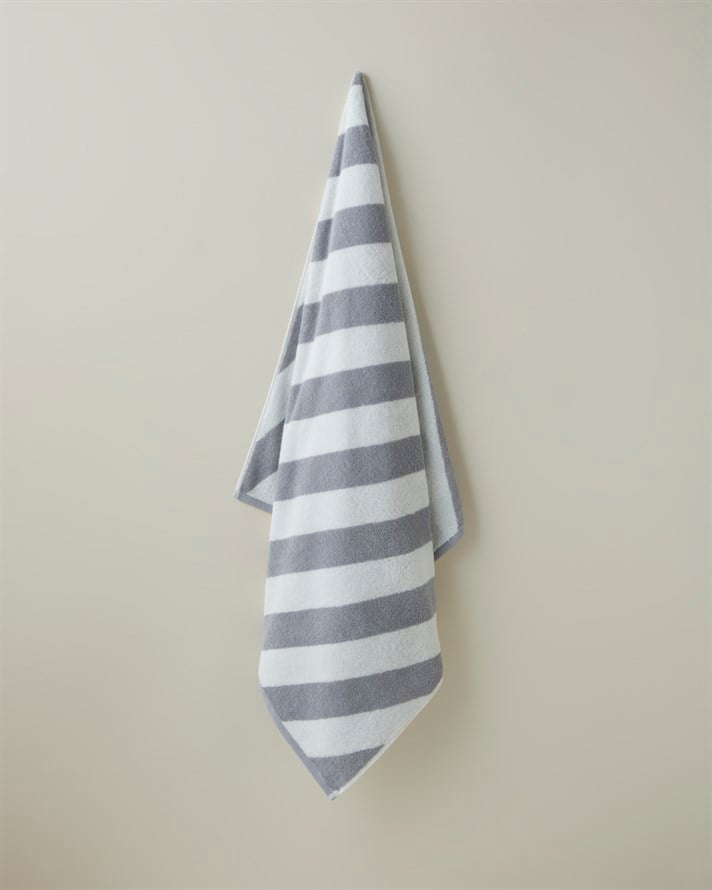 Diagonal Pamuk Banyo Havlusu 90x150 cm Gri