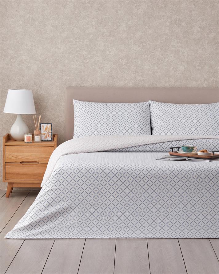 Diamond Bloom Kolay Ütülenir Çift Kişilik Nevresim Takımı 200x220 cm Mavi - Pembe