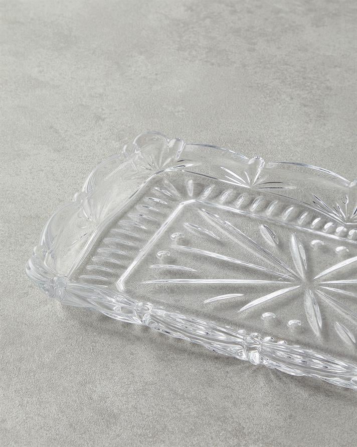 Diamond Cam Kayık Tabak 26X15 cm Şeffaf