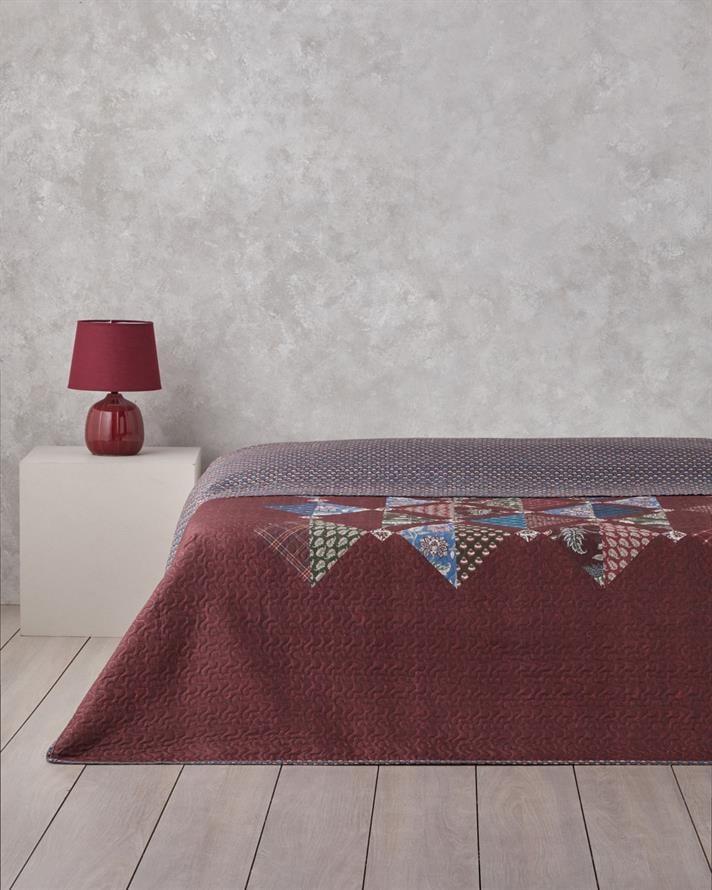Diamond Clam Çift Kişilik Çok Amaçlı Örtü 200x220 cm Bordo