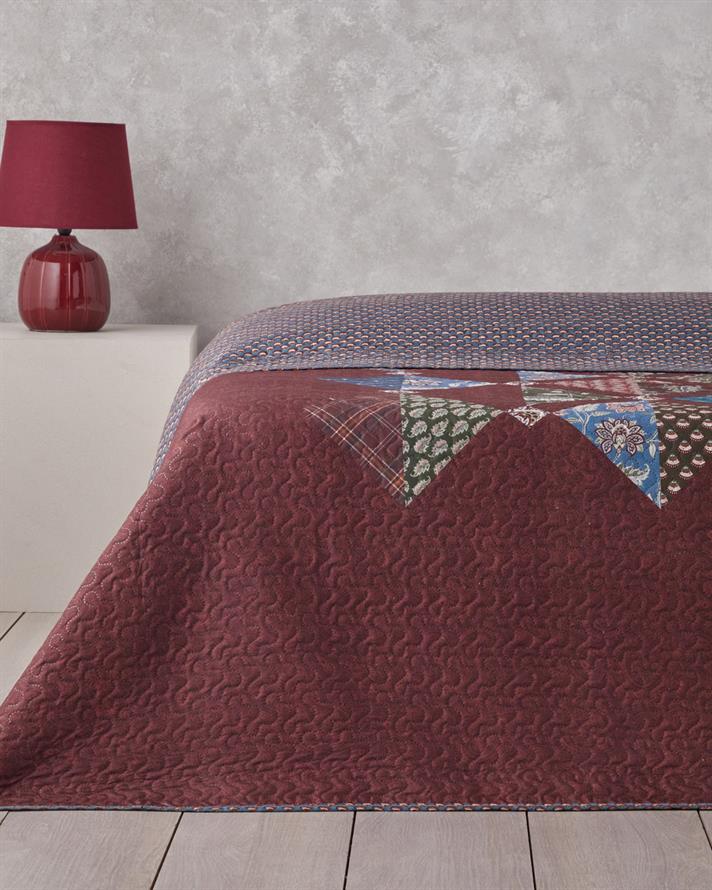 Diamond Clam Tek Kişilik Çok Amaçlı Örtü 160x220 cm Bordo