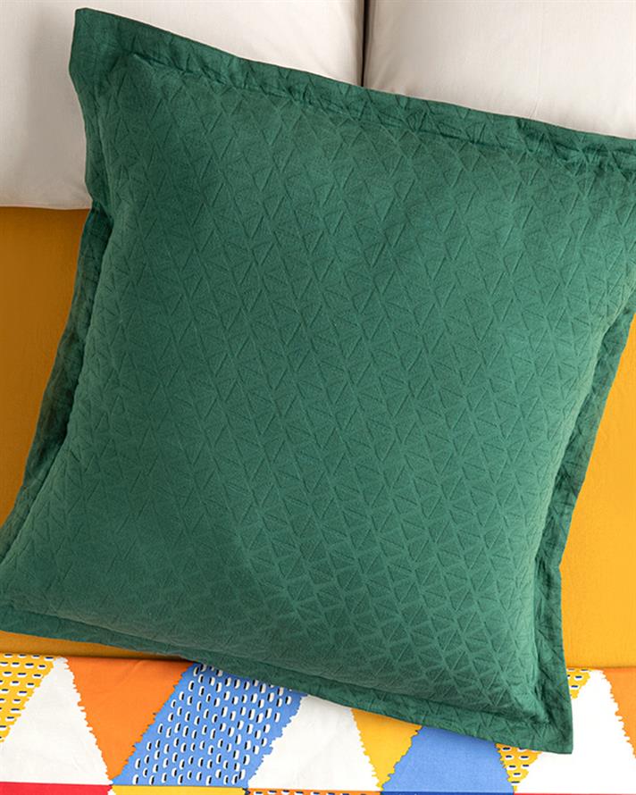 Direct Message Unique Trine Kabartma Jakar Tekli Kırlent Kılıfı Yeşil