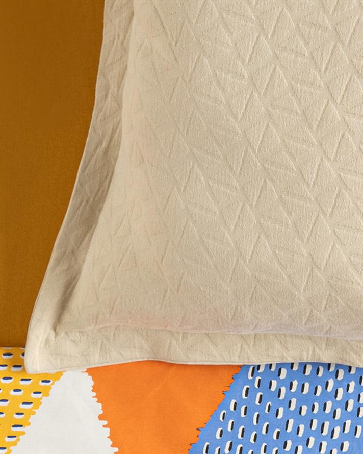 Direct Message Unique Trine Kabartma Jakar Tekli Yastık Kılıfı Krem