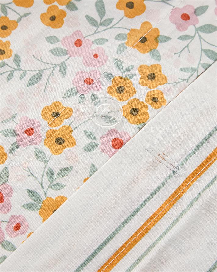 Ditsy Pamuklu Ranforce Çift Kişilik Nevresim Seti 200x220 cm Sarı