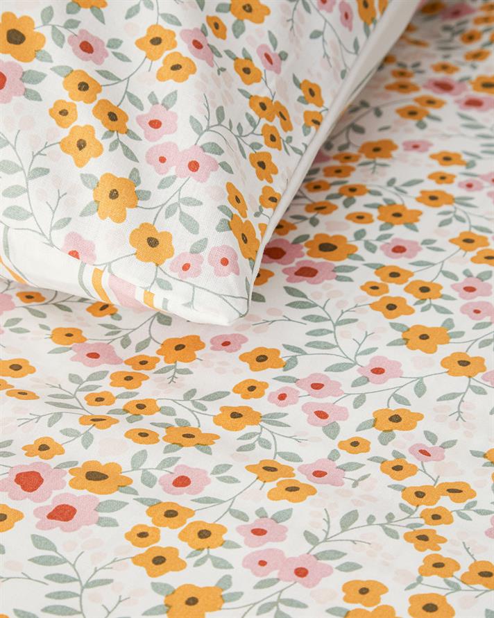 Ditsy Pamuklu Ranforce Çift Kişilik Nevresim Seti 200x220 cm Sarı