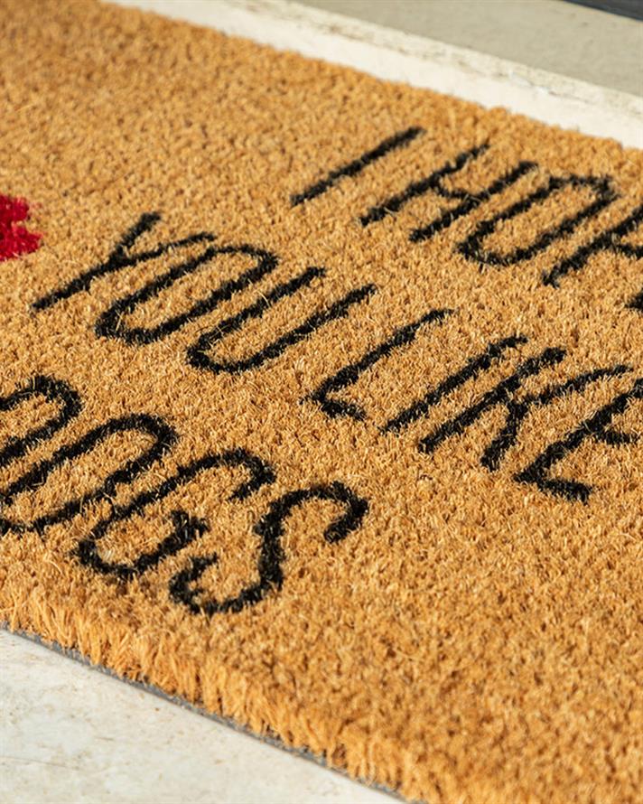 Dogs Baskılı Kapı Önü Paspası Naturel