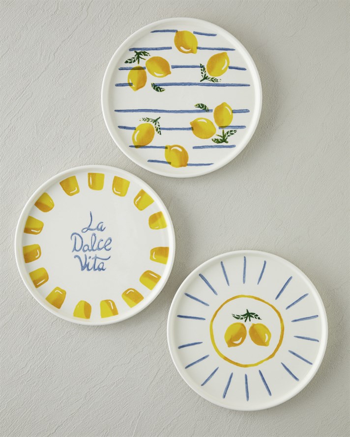 Dolce Vita Seramik 6lı Pasta Seti 20 cm Sarı