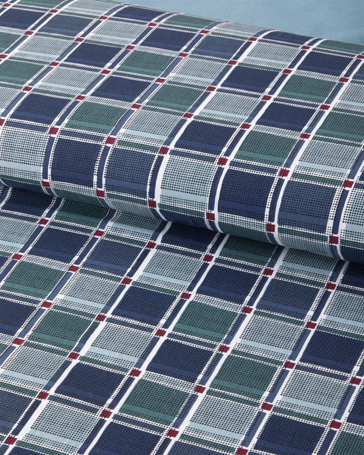 Dotty Gingham Kolay Ütülenir Tek Kişilik Nevresim Takımı 160x220 cm Koyu Mavi-Yeşil