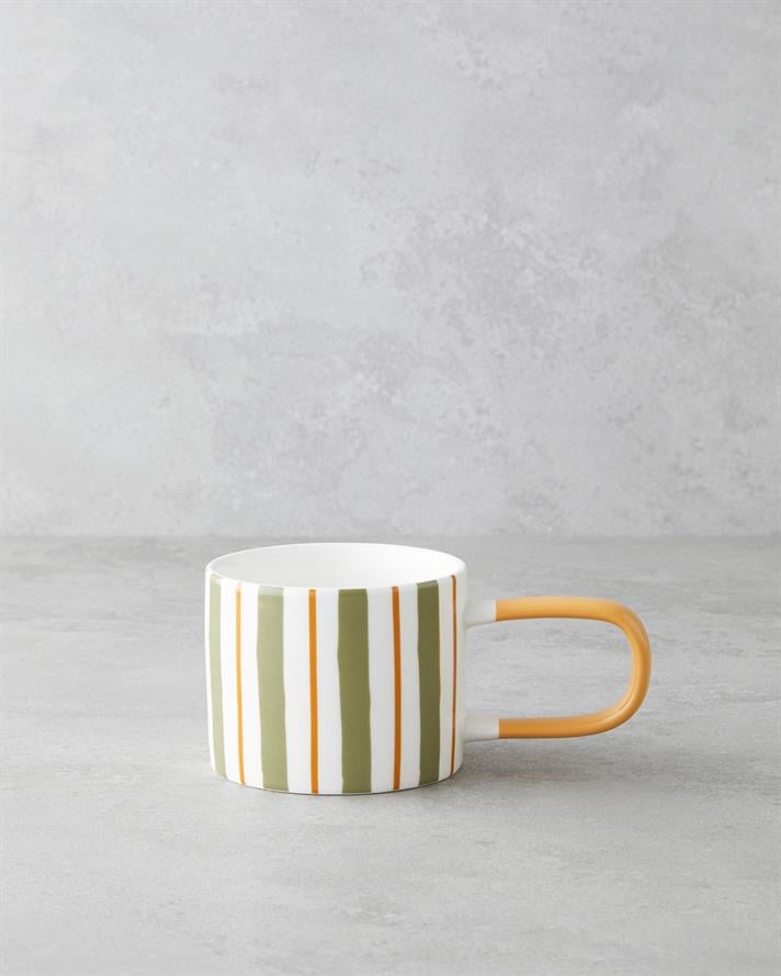 Dreamline New Bone China Kupa 290 ml Yeşil-Turuncu