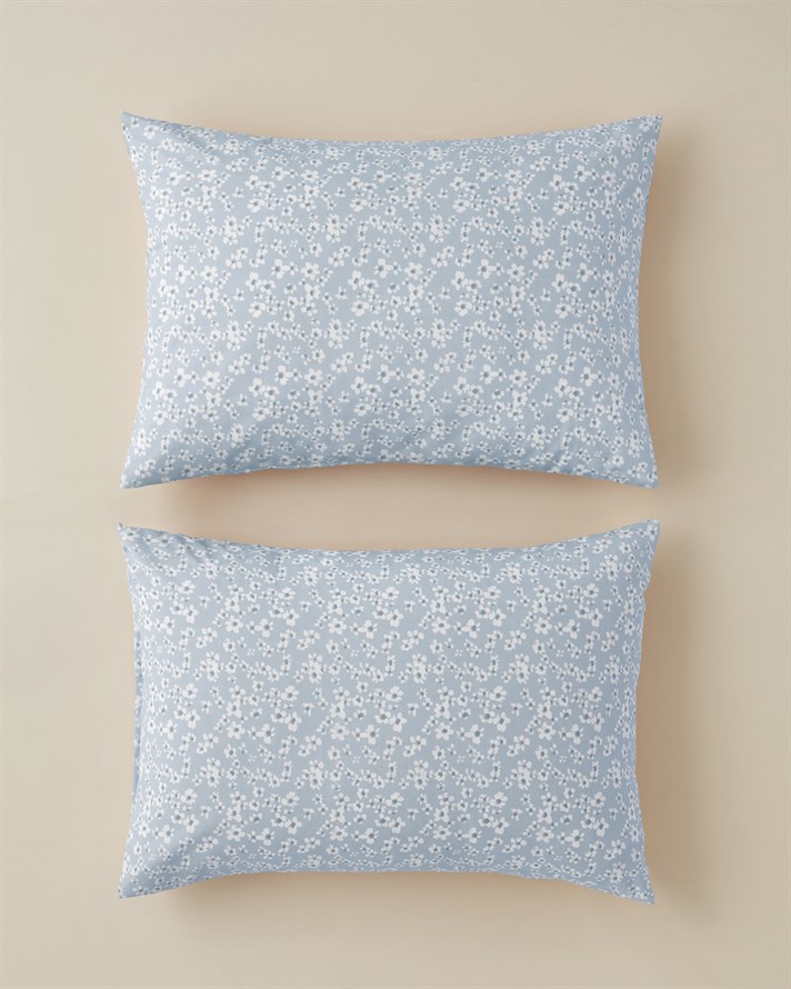 Dulcie Kolay Ütülenir 2li Yastık Kılıfı 50x70 cm Mavi
