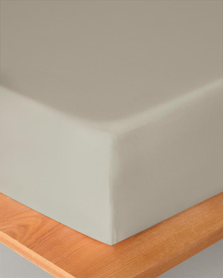 Düz Pamuklu Çift Kişilik Lastikli Çarşaf 160x200 cm Kahve Köpüğü