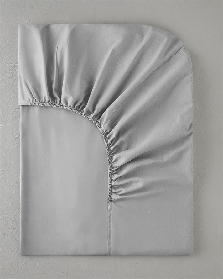 Düz Pamuklu Çift Kişilik Lastikli Çarşaf 160x200 cm Çakıl Taşı