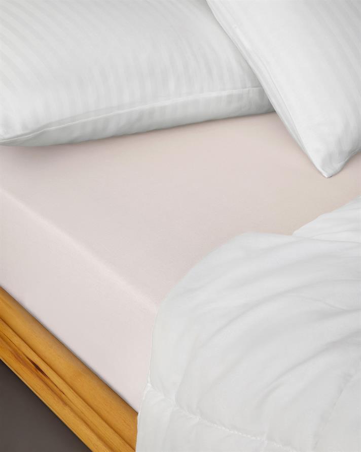 Düz Pamuklu Çift Kişilik Lastikli Çarşaf 160x200 cm Toz Pembe