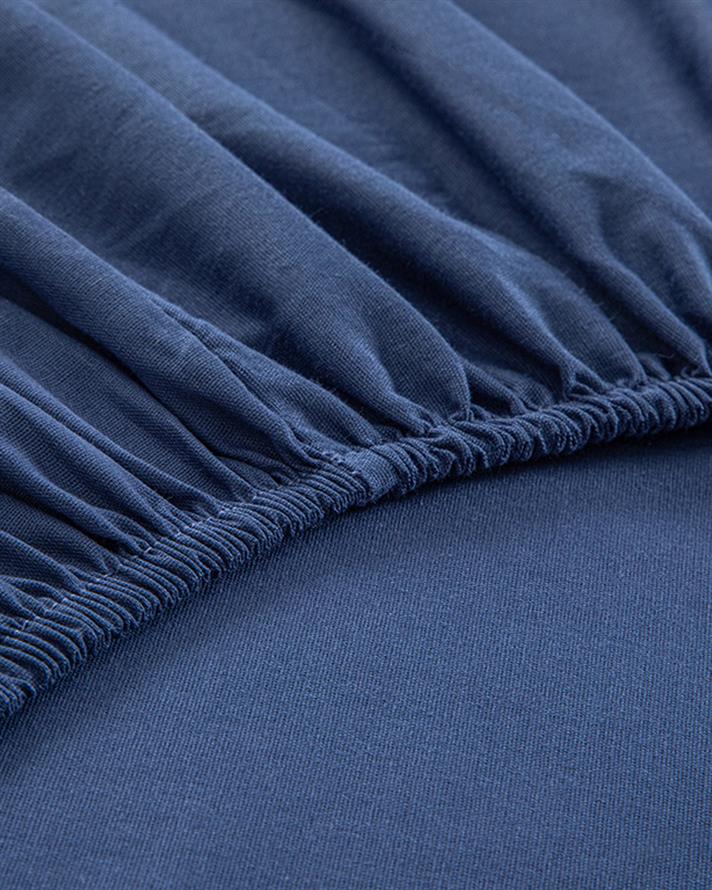 Düz Pamuklu King Size Lastikli Çarşaf 180x200 cm Gece Mavisi