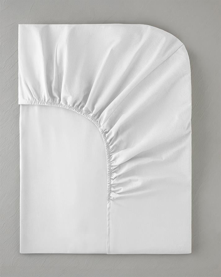 Düz Pamuklu King Size Lastikli Çarşaf 180x200 cm Beyaz