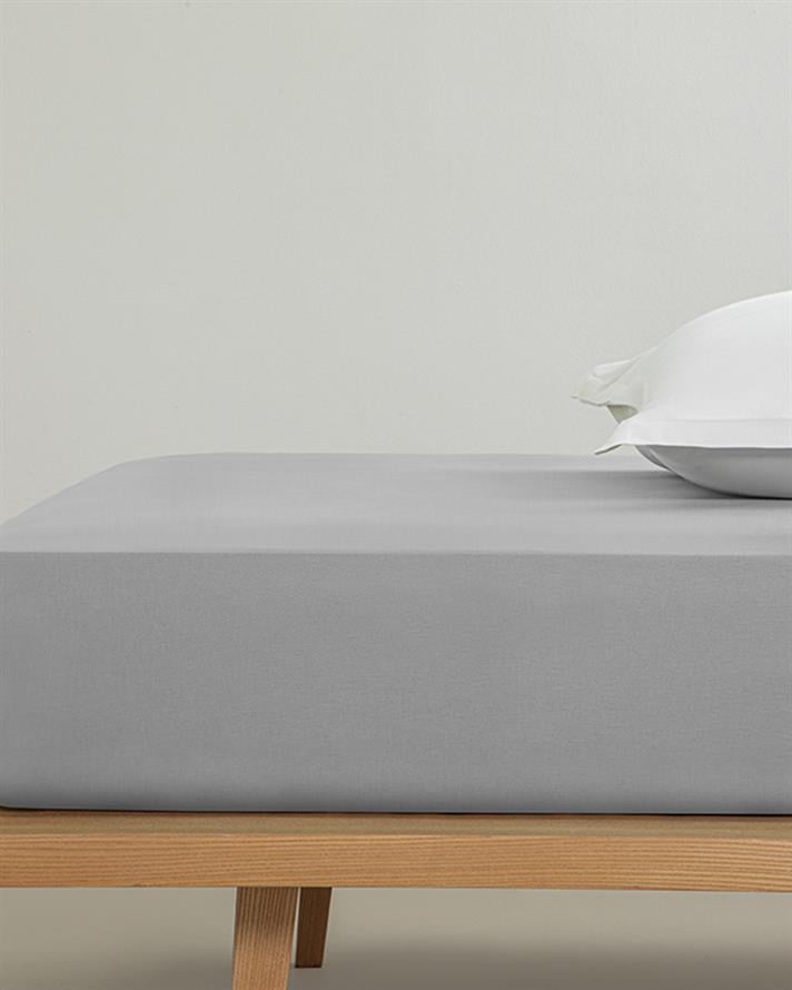 Düz Pamuklu Tek Kişilik Lastikli Çarşaf 100x200 cm Çakıl Taşı