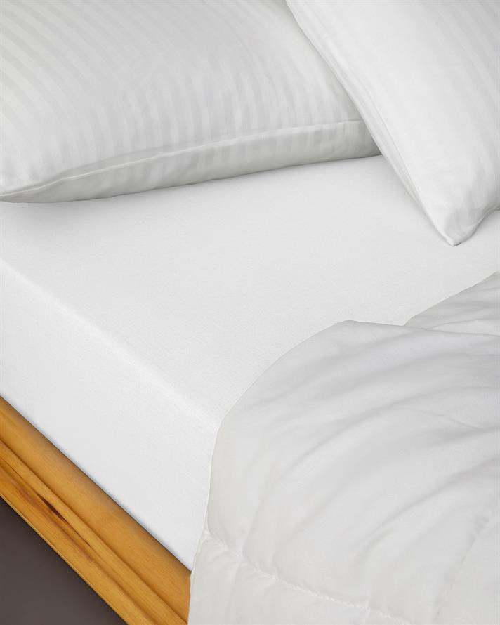 Düz Pamuklu Tek Kişilik Lastikli Çarşaf 100x200 cm Beyaz