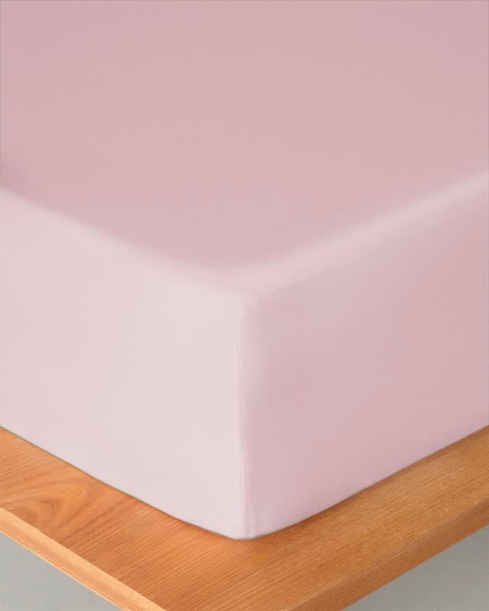 Düz Pamuklu Tek Kişilik Plus Lastikli Çarşaf 120x200 cm Toz Pembe