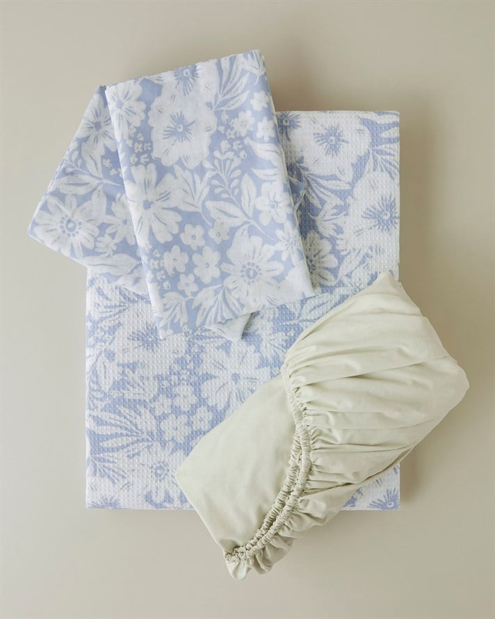 Dyna Çift Kişilik Pike Takımı 200x220 cm Mavi