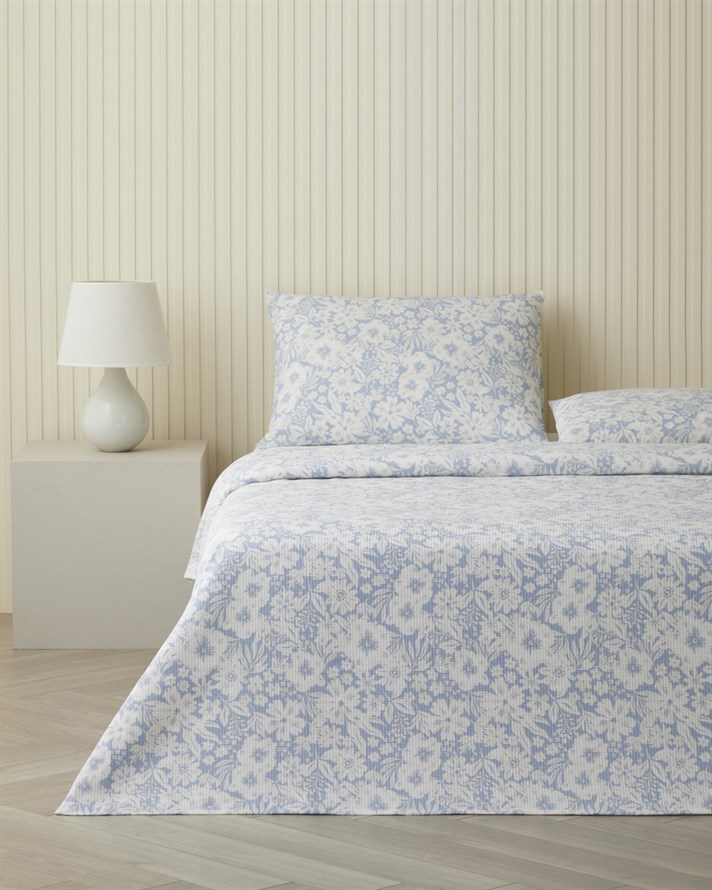 Dyna Çift Kişilik Pike Takımı 200x220 cm Mavi