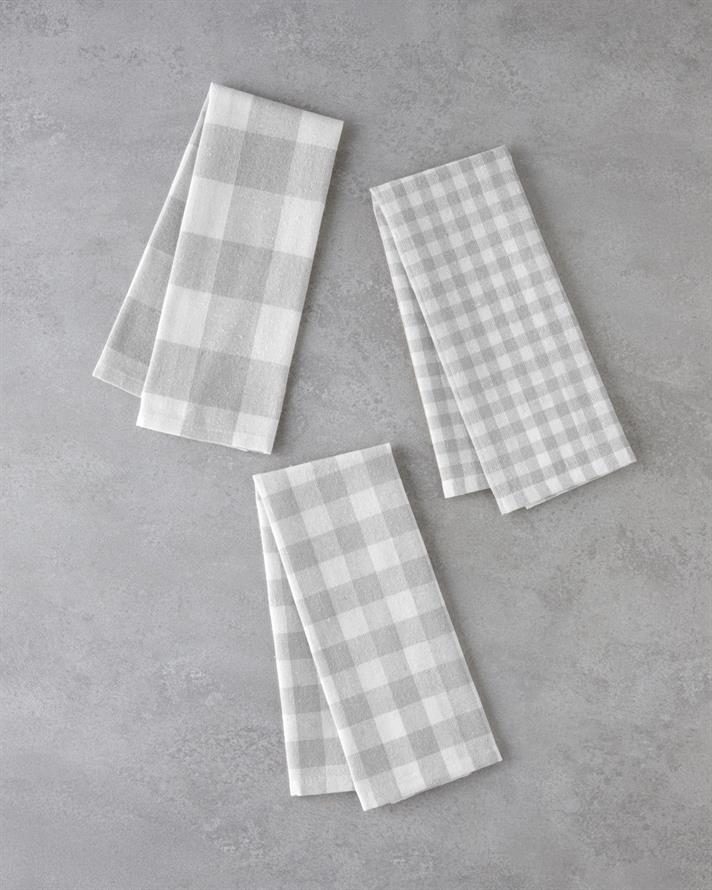 Dyna Pamuk 3lü Kurulama Bezi 30x50 cm Gri