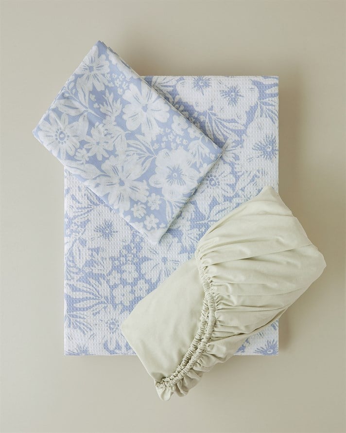 Dyna Tek Kişilik Pike Takımı 150x220 cm Mavi