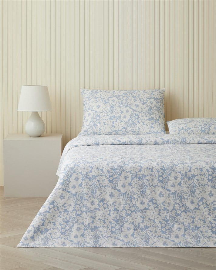 Dyna Tek Kişilik Pike Takımı 150x220 cm Mavi