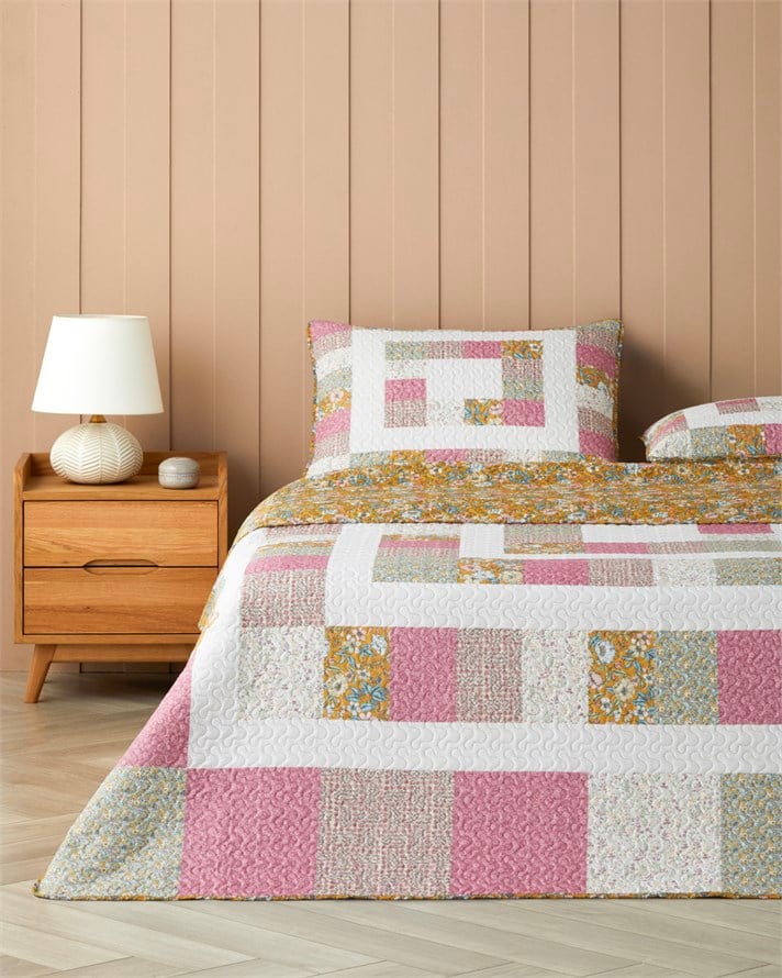 Elaria King Size Yatak Örtüsü Takımı 240x220 cm Pembe