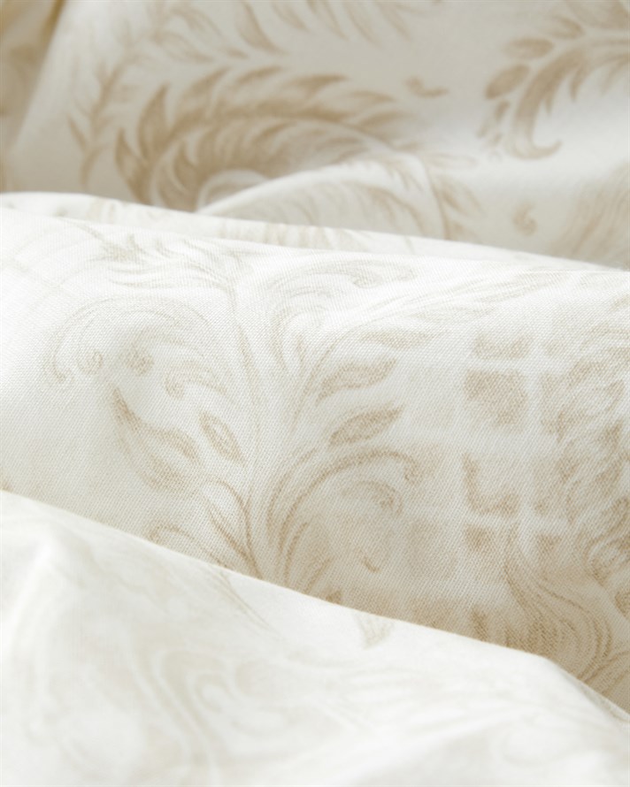 Elegance Fleure Pamuklu Çift Kişilik Çarşaflı Nevresim Takımı 200x220 cm Bej