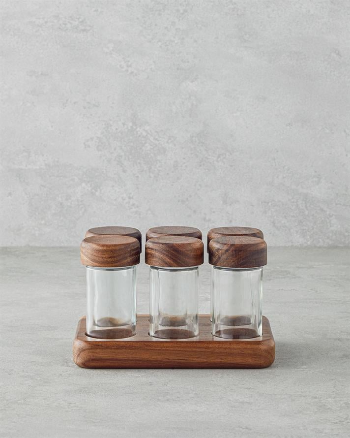 Elegant Cam 6lı Baharatlık 90 ml Kahverengi
