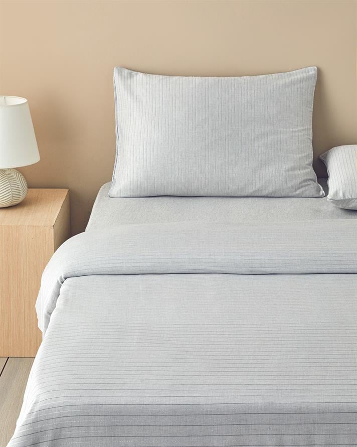 Elegant İpliği Boyalı Çift Kişilik Nevresim Takımı 200x220 cm Gümüş