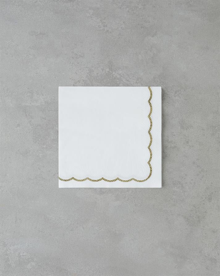 Elegant 20li Kağıt Peçete 32,5x32,5 cm Beyaz – Gold