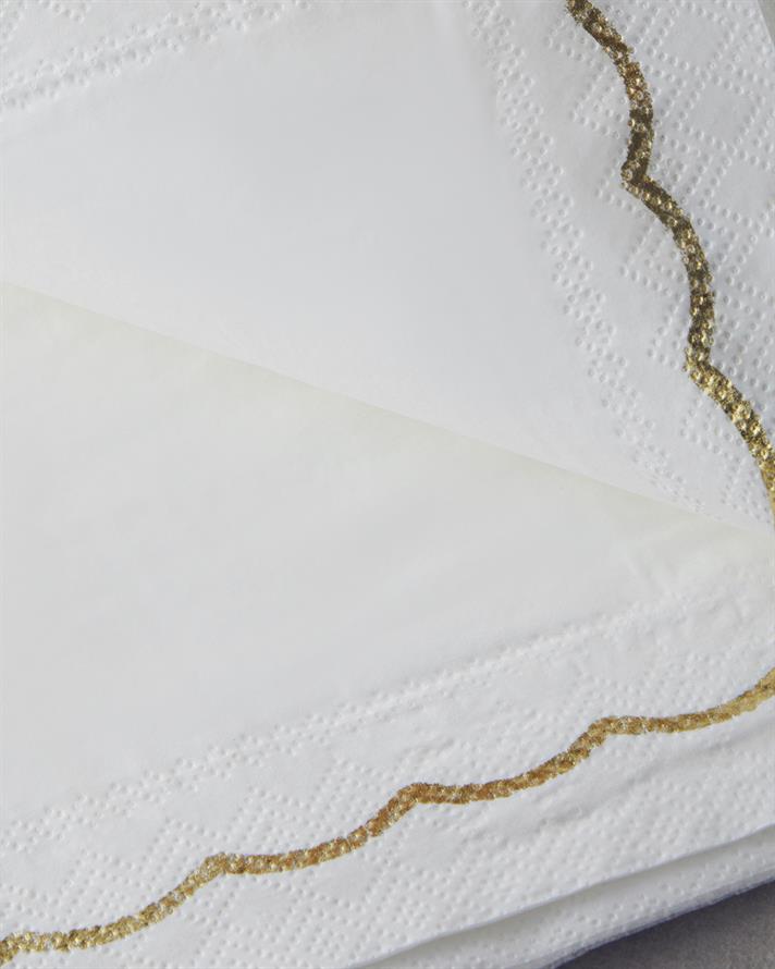 Elegant 20li Kağıt Peçete 32,5x32,5 cm Beyaz – Gold